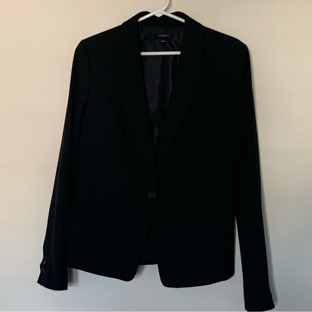 Women’s 6 ANN TAYLOR Black Single‎ Button Business Casual Blazer Jacket